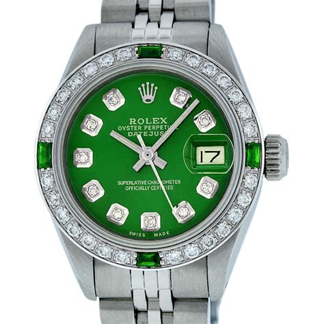 emerald diamond rolex|rolex emerald green price.